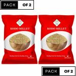 SWASTH FOOD PRODUCTS Kodo Millets Unpolished and Natural 02 KG Pack of 2 - 1kg Each (Other Names of Kodo Millet - Koden, Kodra, Varagu, Arikelu, Arika, Harka, Koovaragu, Kodua) | Native Low GI Millet Rice | High Protein & 100% More Fibre than Rice