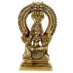 BHARAT HAAT Kalarambh Brass Karmari MATA Idol Murti for Home Office Puja Pooja Room, Yellow, 10.7 x 7.6 x 17.8 cm - 1 Pc