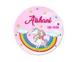 Ashvah Multicolour Engineered Wood Unicorn Customizable Fridge Sticker Magnet-Gift On Happy Birthday For Friend, Name-Aishani