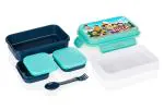 Shivalay Blue Plastic Lunch Box for Kids ( Pack Of 1)