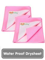 OYO BABY Quick Dry Waterproof Baby Bed Protector Pack of 2 Dry Sheet (Medium 100 x 70 cm) Pink