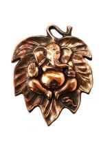 Deccani Handicrafts Metal Ganesh in Leaf Wall Hanging
