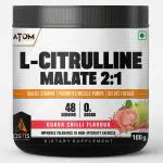 AS-IT-IS ATOM L Citrulline Malate 2:1-100gms | 48 servings | 0 Sugar | Improves Tolerance to High-Intensity Exercise | Builds Stamina | Guava chilli Flavour