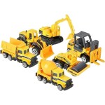 MontyMaestro Toys - 6pcs Kids Alloy & Plastic Engineering Car Dump Trunk Toy Mini Construction Vehicle Model, Bulldozer/Dump Truck/Excavator/Forklift/Agitating Lorry/Street Roller, Kids Gift for Boy & Girl