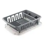 Liza Plastic Dish Drainer Basket for Kitchen | Dish Rack Drainer | Kitchen Drainer Basket | kitchen dish drainer rack | dish drying rack with drainer, Light Grey