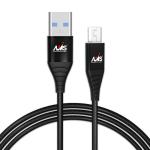 AMS Unbreakable 3A Fast Charging 1m Braided Micro USB Cable for Smartphones, Tablets, Laptops & Other Micro USB devices, 480Mbps Data Sync, Quick Charge 3.0 (Black)