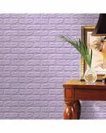 UZANIYA Purple Abstract PVC Foam Self Adhesive Wallpaper (77 x 70 cm) (Pack of 10)