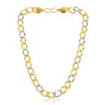 Memoir Brass Micron dual tone broad chain necklace double colour