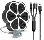 cablebasket Android, Iphone and Type C Surge Protector Extension Board Cord (Green)