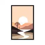 Random Nature View with hills Printed Wall Painting (12 X 18 Inch )