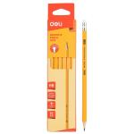 Deli Graphite Pencil with eraser, Pre sharpened Smooth HB Hexagonal Barrel Pencil, 12 pcs, E7079