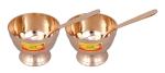 Shiv Shakti Arts Bronze Kansa Ice Cream Bowl with Spoon 180 ml (Set of 2)