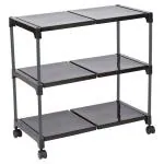 YMRR 3 step Multipurpose Rack with wheels - Color Black