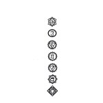 Shivoid Black 7 Chakra Wall Stickers | Big Size | 70 x 7 cm