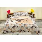 PEPPERFLAME INDIA Premium Super King Size Pure Cotton Double Bedsheet with 2 Pillow Covers Ethnic and traditional bedsheets, Perfect for thick mattress | Crush Guitar 100*108(Pink)