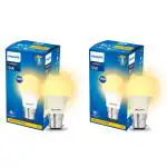 Philips 9-Watts B22 Led Warm White(Golden Yellow) Led Bulb, Pack Of 2, (Ace Saver)