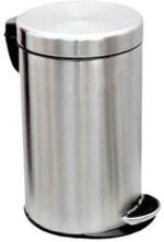PALOMINO Stainless Steel Plain Pedal Dustbin/Plain Pedal Garbage Bin with Plastic Bucket- 11Liter