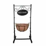 GARDEN KING 14 Inch Welcome Planter Basket Stand with Coco Liner