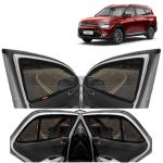 Kingsway Car Magnetic Sun Shades Curtains for Kia Carens, Model Year : 2022 Onwards, Full Window Cover, Color : Black, Cotton Mesh, Complete Set of 6 Piece