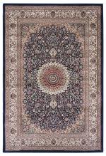 Gaba Carpet Galore Navy Blue Modern Classical Look Design Super Soft Carpet, 5 X 7 Ft