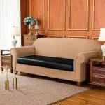 NA NAMAN ARTS 3 Seater Sofa Foam Cushions Sofa Seat Cushions Meditation Cushion for Floor-Leather Cushion-Black