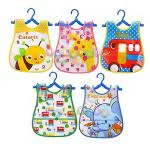 DESIGNESTYMulticolor Waterproof Baby Feeding Bibs - 9 Months - 6 Years ( Pack of 5 )