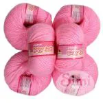 Simi Enterprise Dark Pink Acrylic Vardhman Baby-Soft Hand Needle Knitting Yarn Thread Wool Ball (Pack Of 16)
