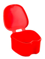 Denture Box , Dental Orthodontic Retainer Case , Teeth Storage Box , Denture Storage Case (Red)