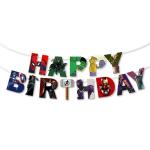 Festiko Happy Birthday Banner With Ribbon, Hanging Decoration Supplies, Wall Decoration Item, Superhero Theme Party Decorations