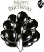 FANEX Solid Happy Birthday Foil Balloon Combo (Pack of 100)