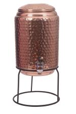 Copper 5 Litre Hammered Copper Water Dispenser (Matka/Pot) Container Pot with Stand | Pure Copper and Ayurvedic Health Benefits (5000 ml)