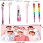 Topgifties Army Stationery Combo Pencil Pouch Art Canvas Pencil Box (Set of 7 Multi)