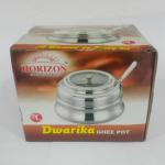 Horizon Stainless Steel Ghee Pot Dwarika Ghee Pot C'THRU: Elegant Design for Effortless Cooking and Serving SIZE - 1