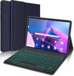 ProElite Keyboard case for Motorola Moto Tab G62 10.6 inch Magnetic Detachable Wireless Bluetooth Keyboard Built-in 7-Colors Backlit, Dark Blue