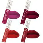PERPAA Powerstay Matte Liquid Lipstick Makeup, Long-Lasting Smudgeproof & Waterproof Lipstick Combo of 4 colors Pink,Maroon,Red,Apple Red (5ml Each)