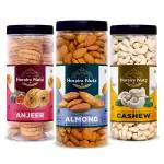 Horaira Nutz Natural Dry Fruits Combo Pack 750g Anjeer Figs 250g , Almond 250g , Cashews 250g ( Pack of 3 _ Each 250g )