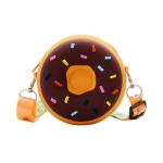 EITHEO Cute Baby Silicon Sling Bag | Cross Body Zipper | Hand Bag | Travel Purse | Trendy Girls Pouch Bag (Assorted Color) (Donut chocolate Brown NL-SB)