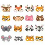 Festiko 16 Pcs Jungle Theme Eye Masks, Animal Eye Masks For Kids