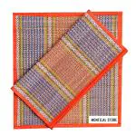 Montelal Store Geometric Traditional Pooja Mat (Multicolor, Madurkathi/Kusha Grass/Korai Pai, 18 Inch X 18 Inch)