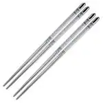 Avenn Silver Easy To Eat Reusable Metal Chopsticks