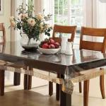 Kuber Industries PVC Gold Bordered Rectangular 6 Seater Dining Table Cover (Transparent)