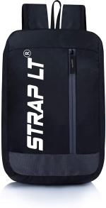 Straplt Black Polyester School, College, Office Travel Business Waterproof Backpack, 10 L