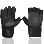 USI Universal Unbeatable Fitness & Workout Powerlifting Gloves 733UBG Medium Black/Grey