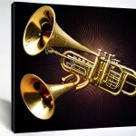 Love Creation 12x18 Size poster print for creative wall art- energetic-jazz-band-brass-instruments-shining-1940s-new-york-club-scene-bold-geometric-patterns-and-contrasting-colors-d3256d72-4834-4077-92a0-e2ac970ab71f-1(Non Sticker)