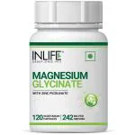Inlife Magnesium Glycinate Supplement 550 mg With Zinc 10 mg 120 Vegetarian Capsules