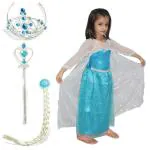 Kaku Fancy Dresses Fairy Tale Princess Costume with Accessories for Girls (Multicolor, 3-4 Years)