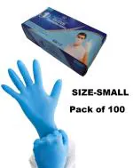 MEDROYAL NO.1 GLOVE Blue Nitrile Examination Gloves | Small Size | Powder-Free, Non-Sterile Disposable Gloves for Medical, Laboratory & Cleaning Use | Durable, Latex-Free Hand Protection | Pack of 100 Pcs