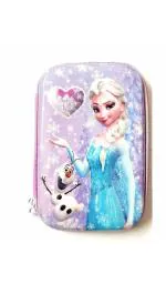 KidZeeNie Frozen 3D Embossed EVA Hard Cover Single Compartment Pencil Case Pouch Kids| Large Capacity Cute Stationary,Cosmetic Organizer for Boys Girls School Collage