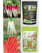 Green World Organic Raddish F1 Long, Raddish Half Red and Raddish Combo With Nutrients Manure 750 g Seed