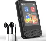 Ruizu M16 Bluetooth MP3 Player With FM Radio, 1.8 inch Touch Screen, 16 GB HiFi Lossless Music Player With Voice Recorder, E-Book, Arithmetic Support Up To 128 GB (Black)